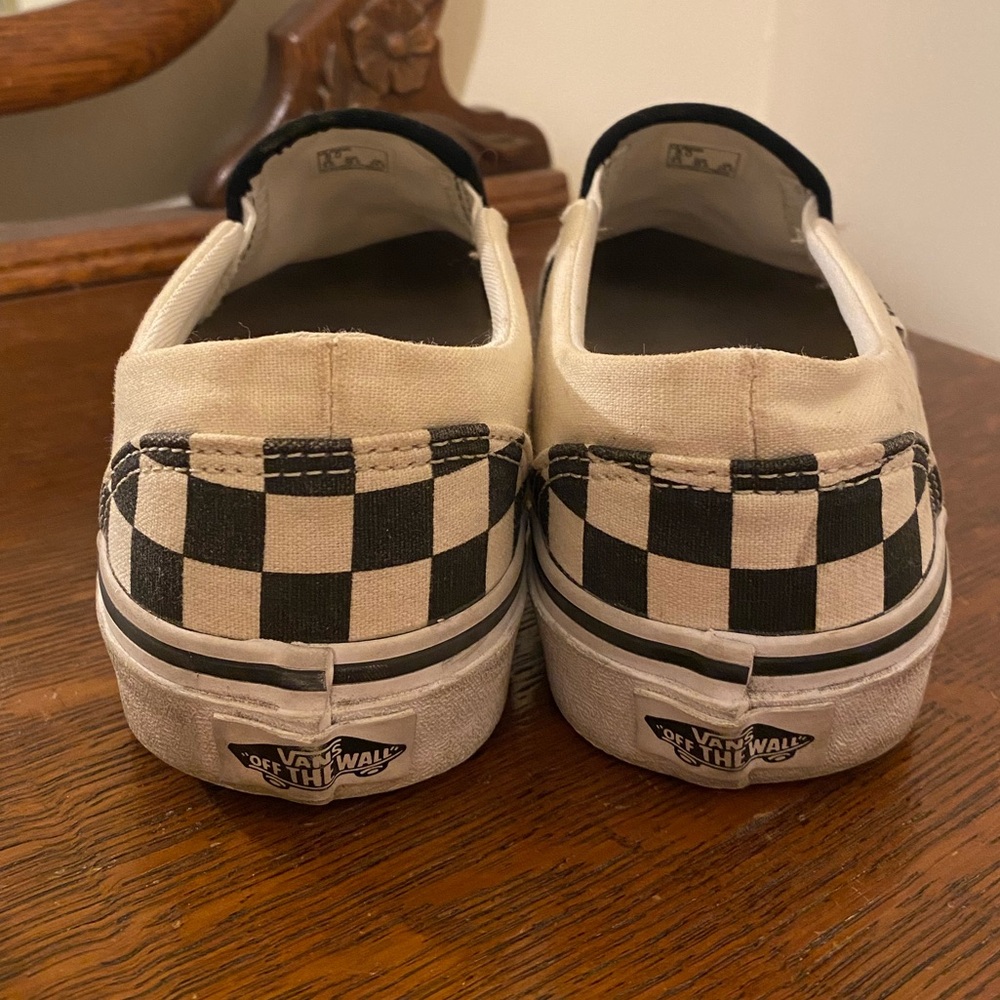 Black and White Checkered Vans Slip Ons - Picture 3 of 6